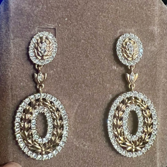 Nolan Miller Vintage Gold and Silver Drop Earrings - Picture 1 of 6